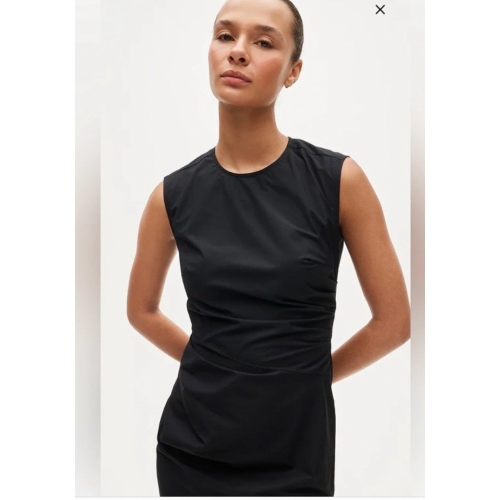 J.Crew Womens Black Ruched Side Sheath Midi Dress 4P NWT